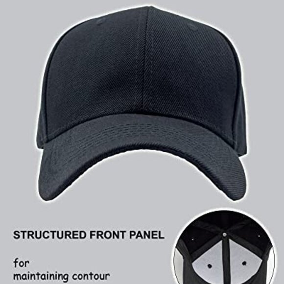 Structured Baseball Cap Adjustable Closure Performance Hat Outdoor Activities - Picture 4 of 6